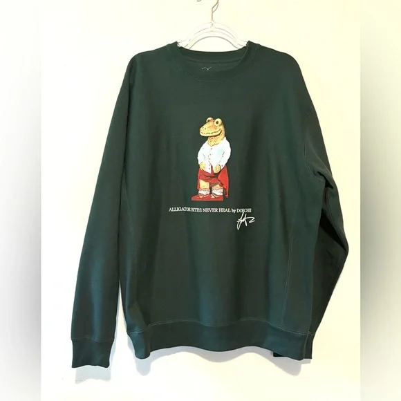 Doechii official merch alligator crewneck sweatshirt in alpine green - Picture 1 of 5